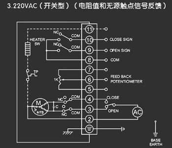 220VAC開關(guān)型<a href='http://www.jxeptri.com.cn/Product/diefa/diandongdiefa/' target='_blank'>電動(dòng)<a href='http://www.jxeptri.com.cn/Product/diefa/' target='_blank'>蝶閥</a></a>接線圖